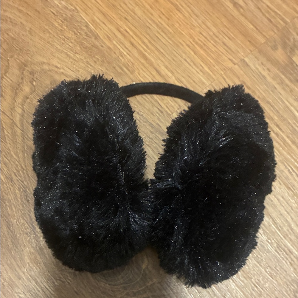Black Fuzzy Earmuffs